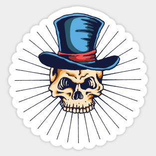 Skull with a top hat Sticker
